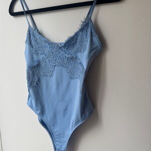 Zara Light Blue Lace Bodysuit